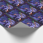 Grappig kerstfeest Wolf Pun Happy Howlidays Humor Cadeaupapier (Hoek)