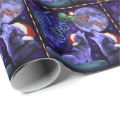 Grappig kerstfeest Wolf Pun Happy Howlidays Humor Cadeaupapier (Rol Hoek)