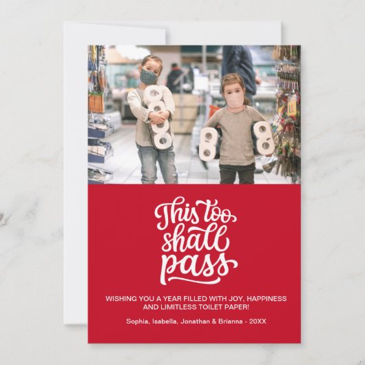 Grappig kerstfeestdagen Foto Aangepaste tekst Feestdagenkaart (Voorkant)