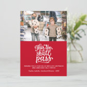 Grappig kerstfeestdagen Foto Aangepaste tekst Feestdagenkaart (Staand voorkant)