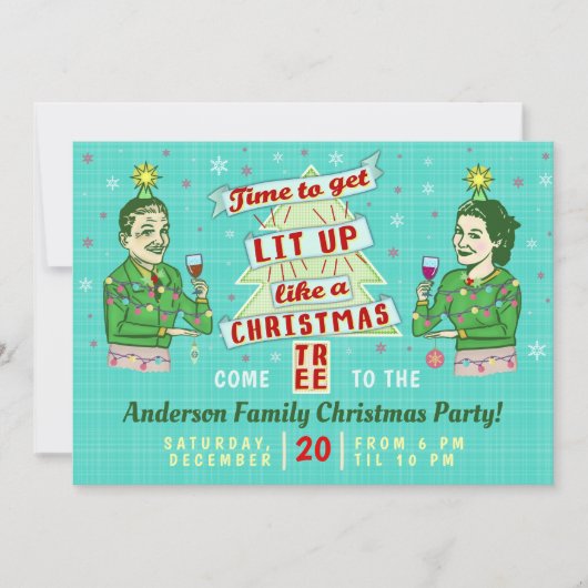 Grappig kerstfeestfeest met recorder Drink vakanti Kaart (Voorkant)