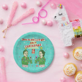 Grappig kerstfeestfeest met recorder Drink vakanti Papieren Bordje (Feest)