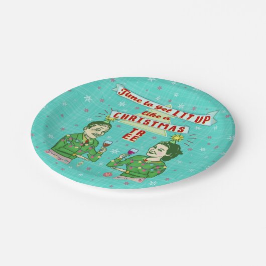 Grappig kerstfeestfeest met recorder Drink vakanti Papieren Bordje (Gekanteld)