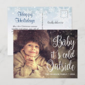 Grappig kerstfoto-Baby. Het is buiten Covid Briefkaart (Voorkant / Achterkant)