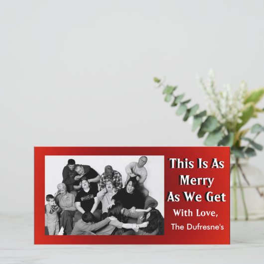 Grappig  kerstfoto feestdagenkaart (Staand voorkant)