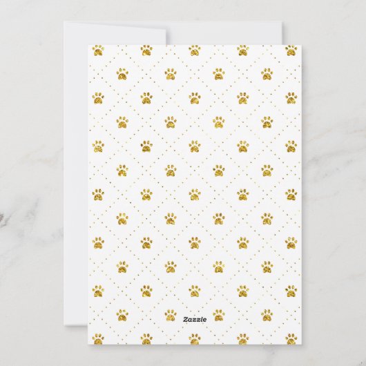 Grappig kerstfoto's met furry en Bright Gold Feestdagenkaart (Achterkant)