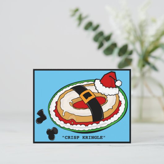 GRAPPIG KERSTFRISSE KRINGLE BRIEFKAART (Staand voorkant)