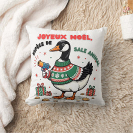 Grappig kerstgans met feestelijke jul - Design hum Kussen