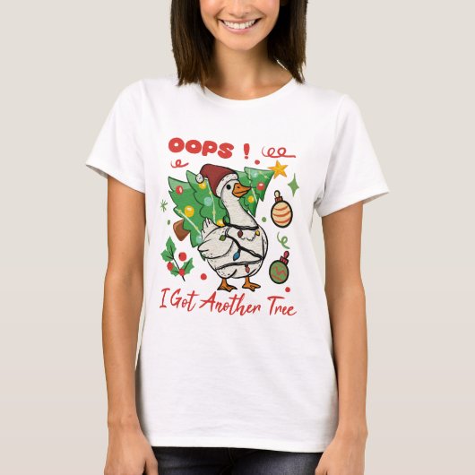 Grappig Kerstgans T-Shirt – Oops (Voorkant)