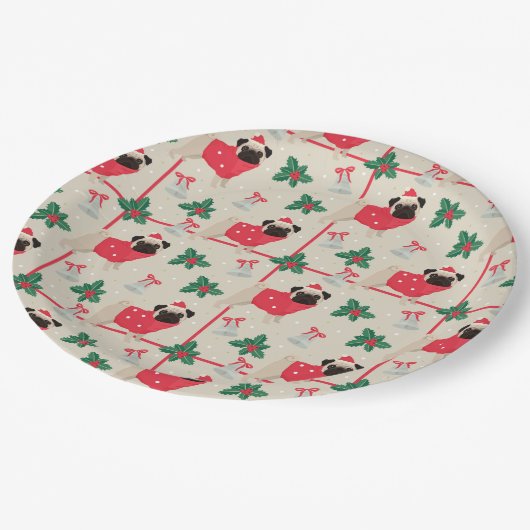 Grappig kerstgebak papieren bordje (Gekanteld)