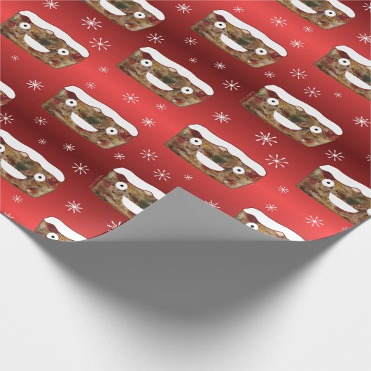 Grappig kerstgebak Pattern Red Cadeaupapier (Hoek)