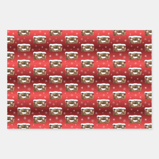 Grappig kerstgebak Pattern Red Inpakpapier Vel (Voorkant 2)