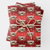 Grappig kerstgebak Pattern Red Inpakpapier Vel (In situ)