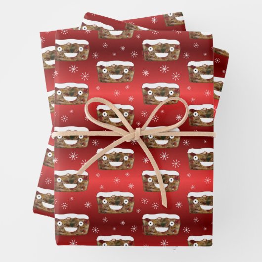 Grappig kerstgebak Pattern Red Inpakpapier Vel (In situ)