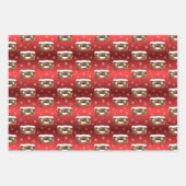 Grappig kerstgebak Pattern Red Inpakpapier Vel (Voorkant)
