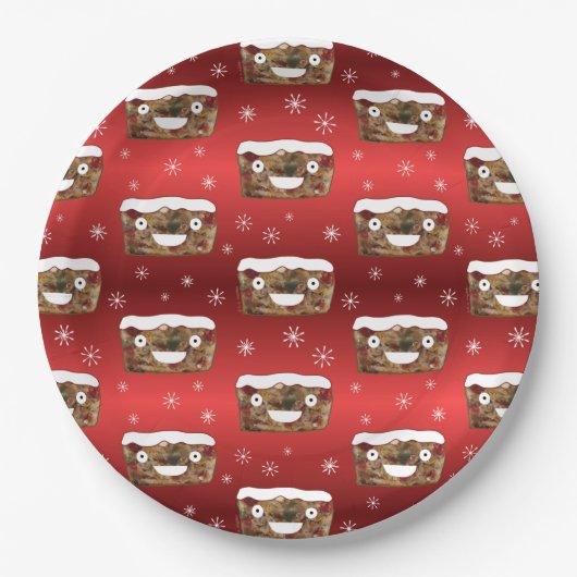 Grappig kerstgebak Pattern Red Papieren Bordje (Voorkant)