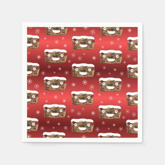 Grappig kerstgebak Pattern Red Servet (Voorkant)