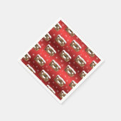 Grappig kerstgebak Pattern Red Servet (Hoek)