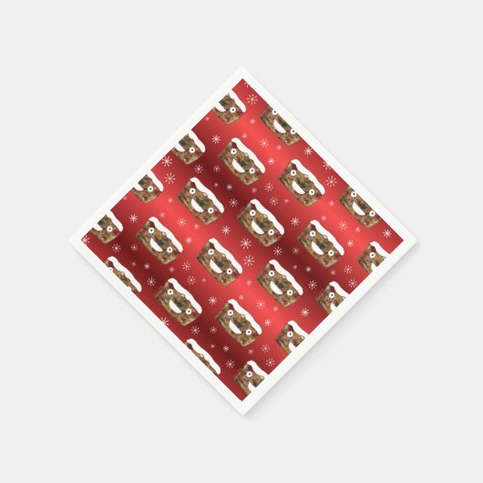 Grappig kerstgebak Pattern Red Servet (Hoek)