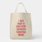 Grappig kerstgebakken Gezegde Rustige stijl Rood Tote Bag (Achterkant)