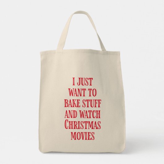 Grappig kerstgebakken Gezegde Rustige stijl Rood Tote Bag (Achterkant)