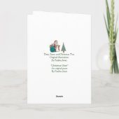 Grappig kerstgedicht Kerstman en kerstboomkaart Feestdagen Kaart (Achterkant)