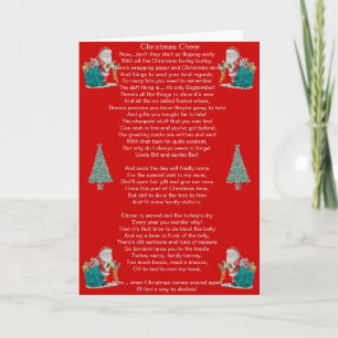 Grappig kerstgedicht Kerstman en kerstboomkunst Feestdagen Kaart