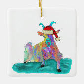 Grappig kerstgeit Colorful geschreeuw Keramisch Ornament (Voorkant)