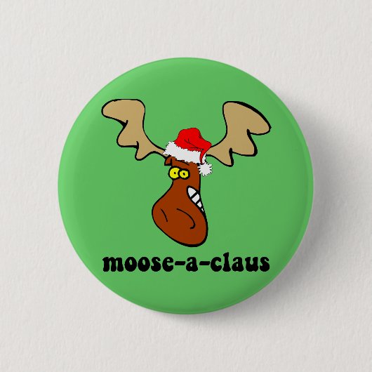 Grappig kerstgeit ronde button 5,7 cm (Voorkant)