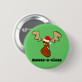 Grappig kerstgeit ronde button 5,7 cm (Voorkant /achterkant)
