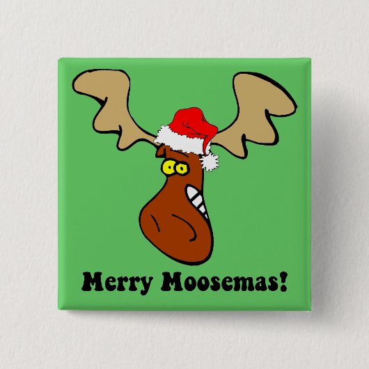 Grappig kerstgeit vierkante button 5,1 cm (Voorkant)