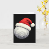 Grappig Kerstgolf Kerstbal met Pet in Xmas Kaart (Gele Bloem)