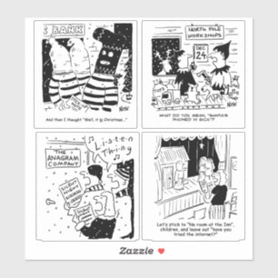 Grappig kerstgrappen als stickers