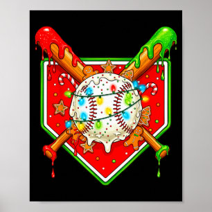 Grappig Kersthonkbal Ijs Drip Mannen Vrouwen Poster