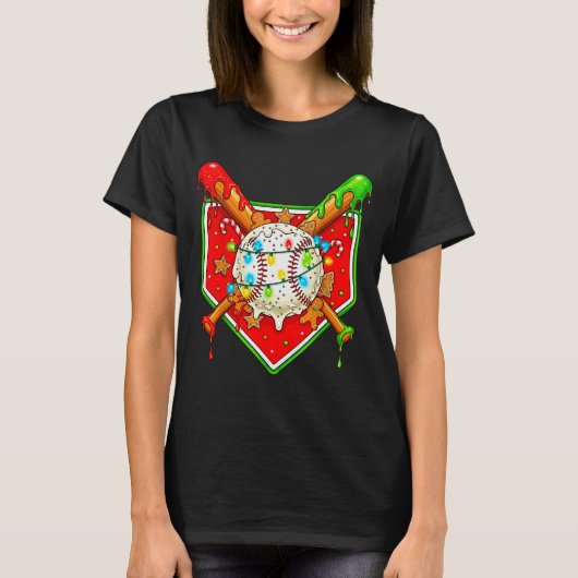 Grappig Kersthonkbal Ijs Drip Mannen Vrouwen T-shirt (Voorkant)