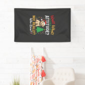 Grappig Kersthuis Hond Attitude Vakantie Spandoek (Insitu)