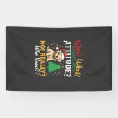 Grappig Kersthuis Hond Attitude Vakantie Spandoek (Horizontaal)