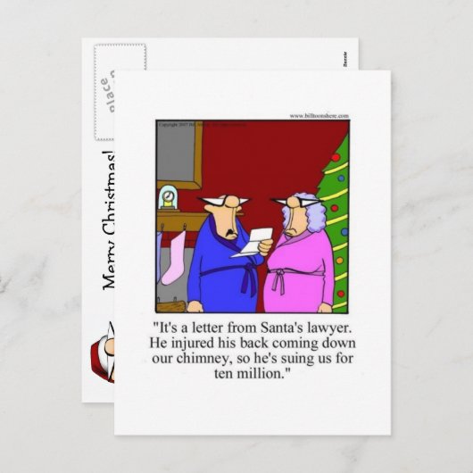 Grappig kerstHumor Briefkaart (Voorkant / Achterkant)