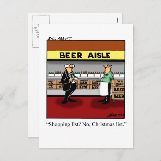 Grappig kerstHumor Briefkaart (Voorkant / Achterkant)