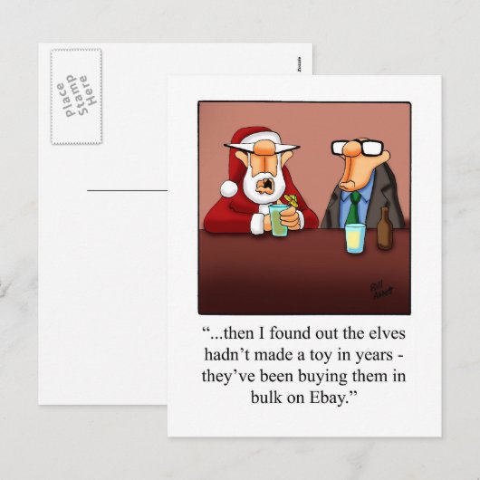 Grappig kerstHumor Briefkaart (Voorkant / Achterkant)