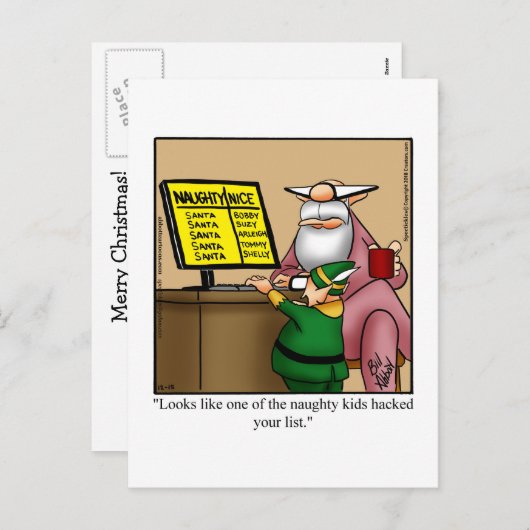 Grappig kerstHumor Briefkaart (Voorkant / Achterkant)