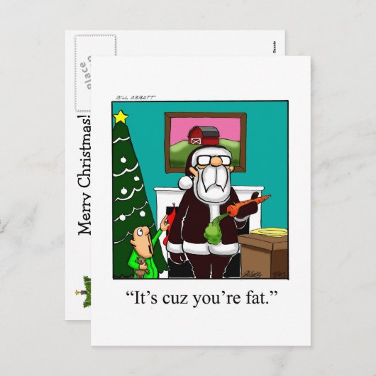 Grappig kerstHumor Briefkaart (Voorkant / Achterkant)