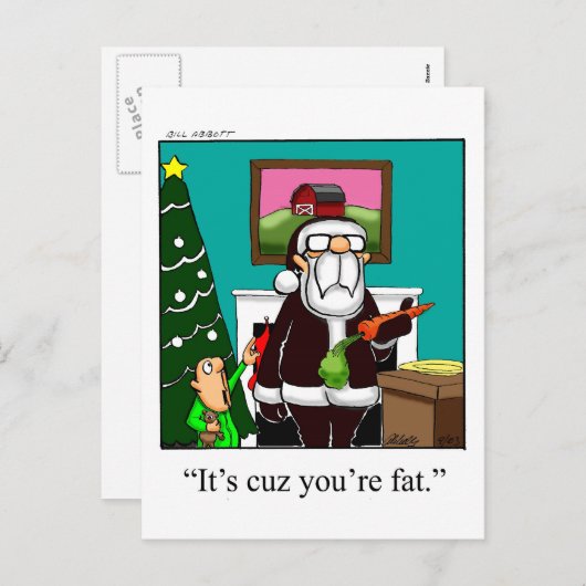 Grappig kerstHumor Briefkaart (Voorkant / Achterkant)