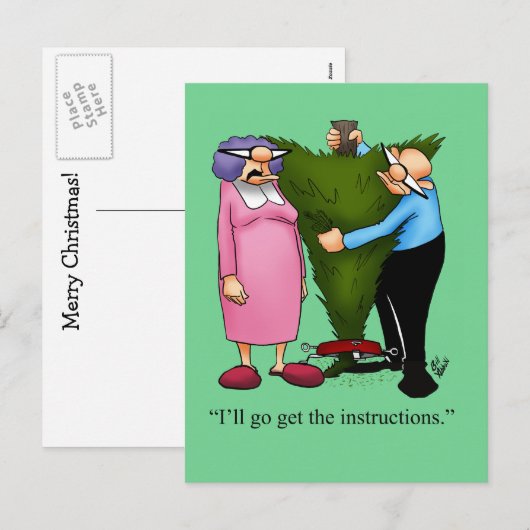 Grappig kerstHumor Briefkaart (Voorkant / Achterkant)