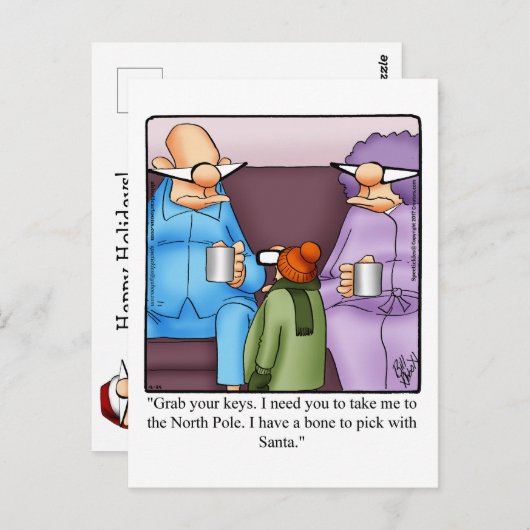 Grappig kerstHumor Briefkaart (Voorkant / Achterkant)