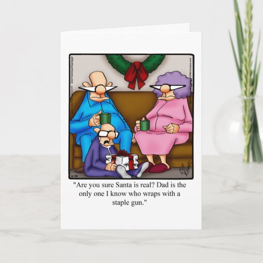 Grappig kerstHumor Wenskaart Feestdagen Kaart (Voorkant)