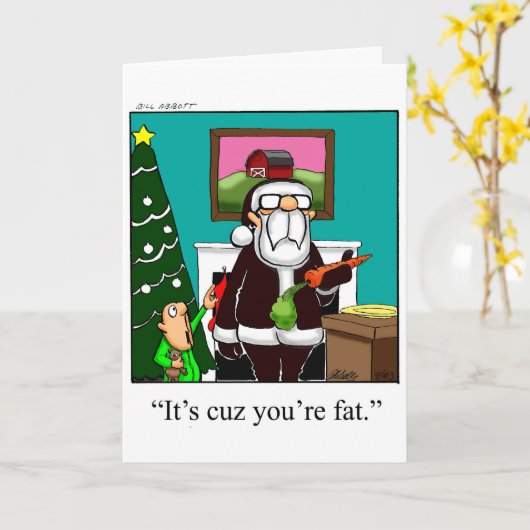 Grappig kerstHumor Wenskaart Kaart (Gele Bloem)