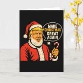 Grappig Kerstidee Cadeau Kerstman Trump Parodie Kaart (Gele Bloem)