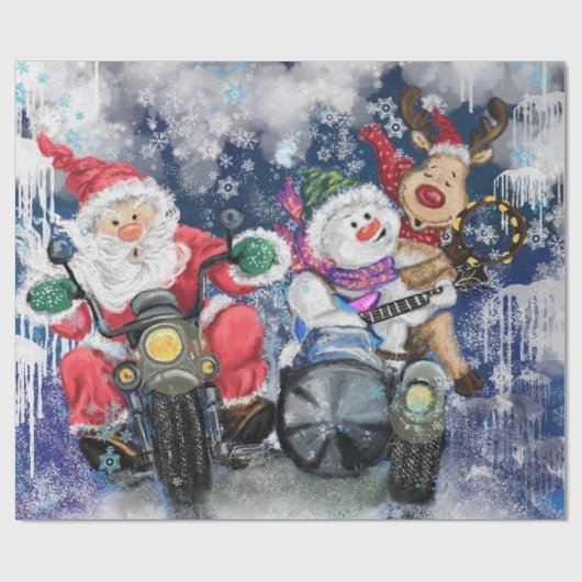 Grappig kerstinpakpapier Happy Best Friends Cadeaupapier (Vlak)