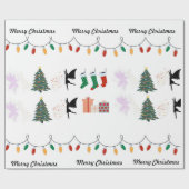 Grappig kerstinpakpapier met sprookjesstof cadeaupapier (Vlak)